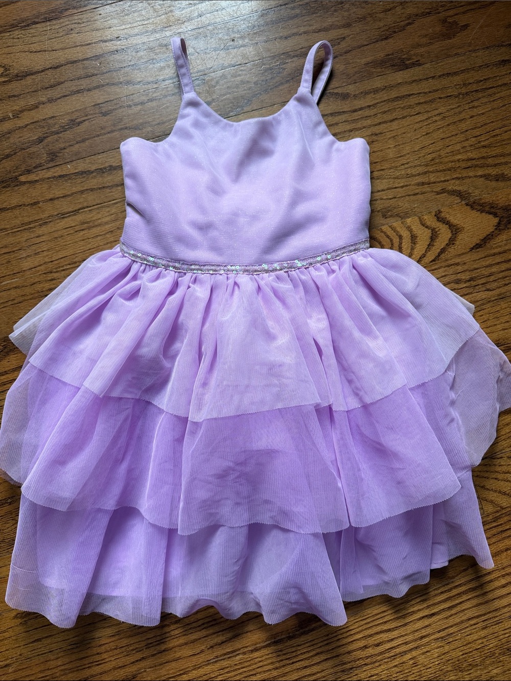 Cat & Jack Light Lilac Girls' Dress with Tulle Overlay